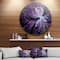 Designart - Glittering Purple Fractal Flower' Floral Metal Circle Wall Art